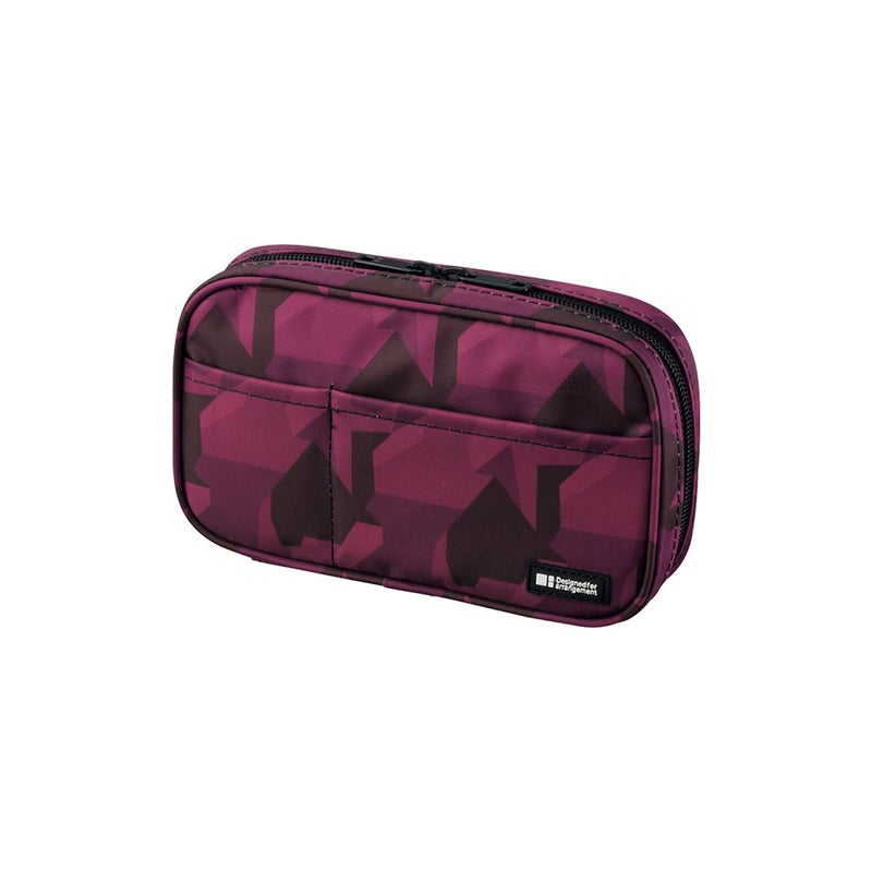 LIHIT LAB Large Capacity Zipper Pencil Case For School Office College, Big Capacity 4 Compartments Pencil Bag Holder Adults Teen Boys Girls, Travel Cosmetics Storage, Maroon Camo (A7551-133) - Image 1